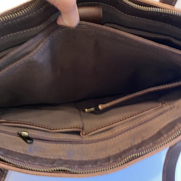 New! Women's Vintage Genuine Leather Shoulder Bag Work Totes Handbag, Dark Brown - Picture 14 of 16